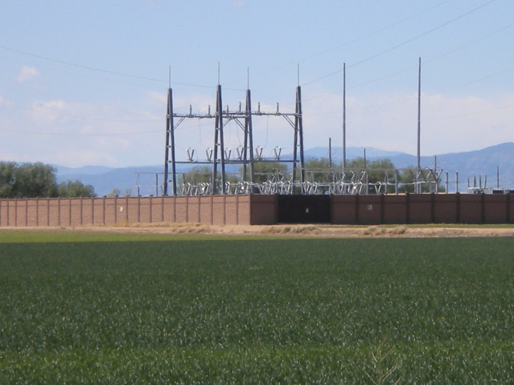 View of transformer(?) station from the north