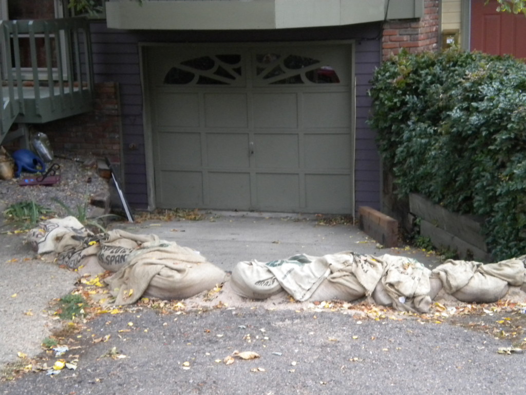 sandbags to keep the water out?