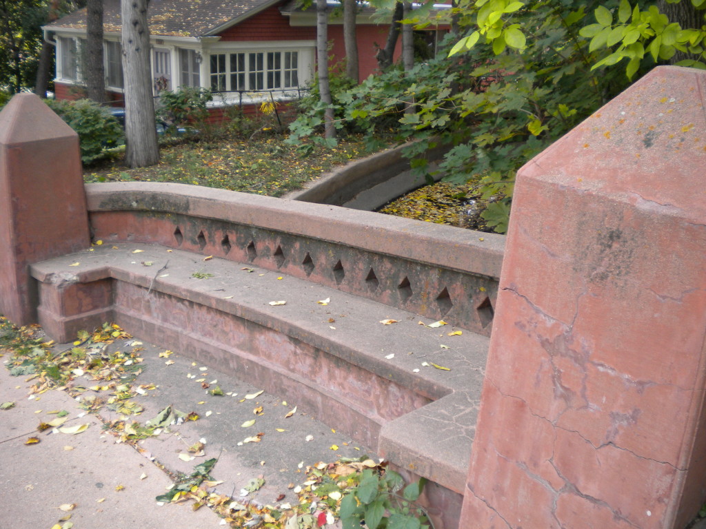 street bench by the Grill