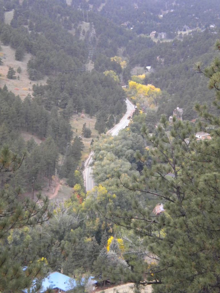 looking down at Sunshine Canyon road