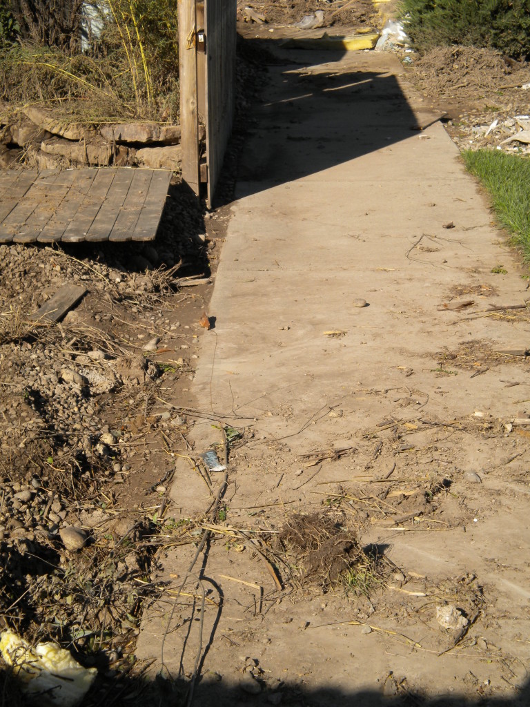 muddy sidewalk