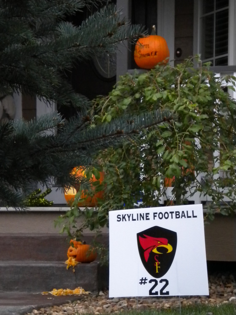 Skyline football (& vomiting jack-o-lantern)
