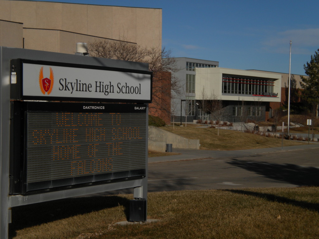 SHS electronic sign (& main entrance in background)