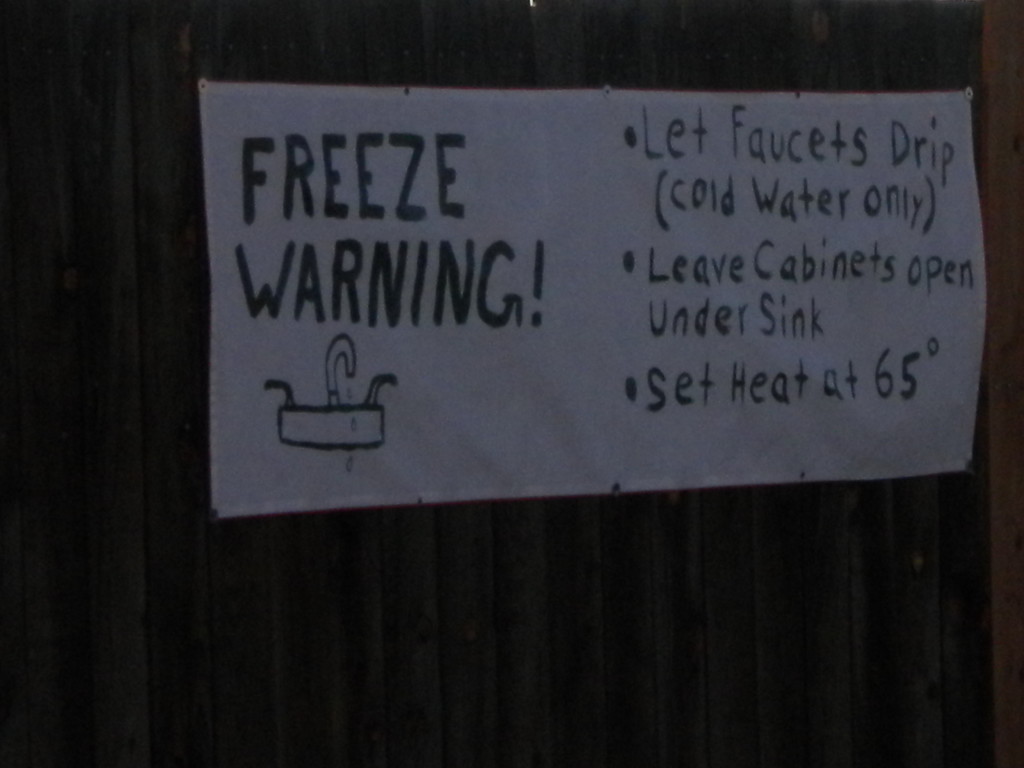 Freeze warning