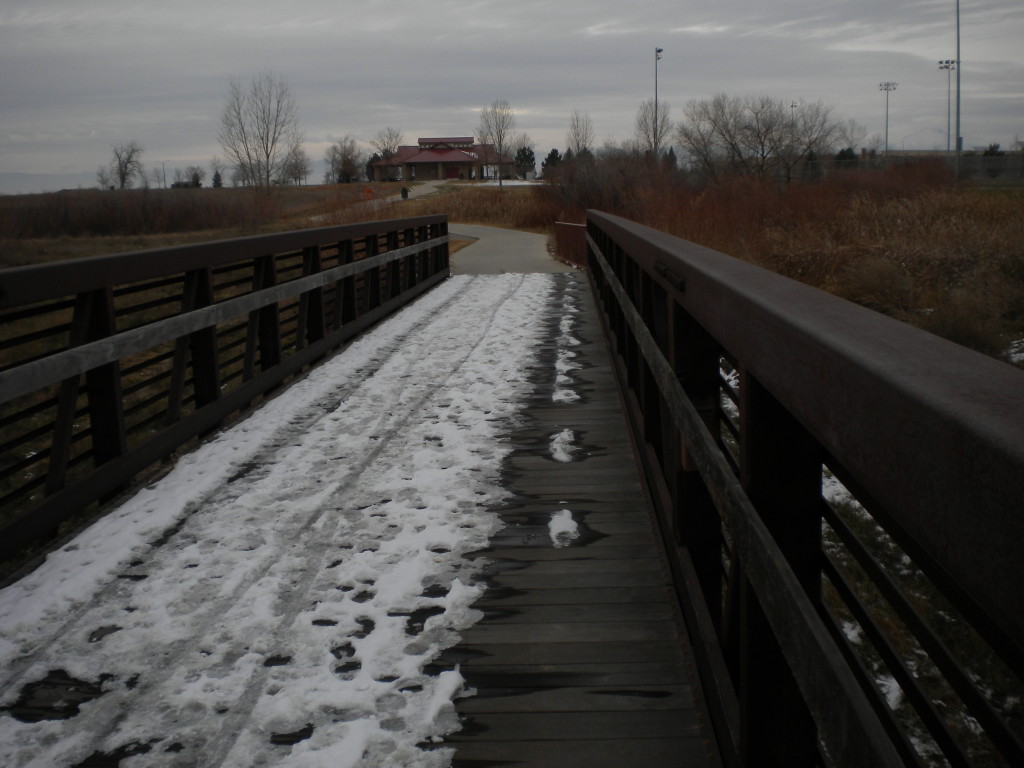 bridge connecting soccer area to baseball area