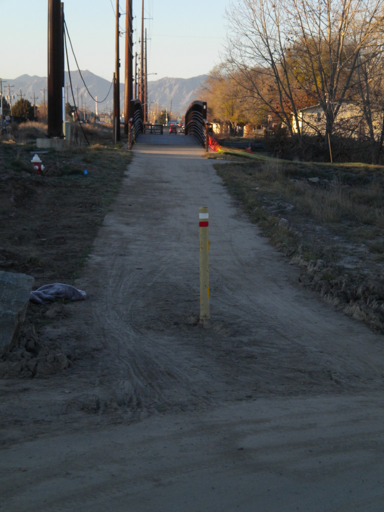 path across the St. Vrain by the railroad