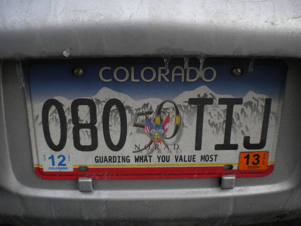 NORAD license plate